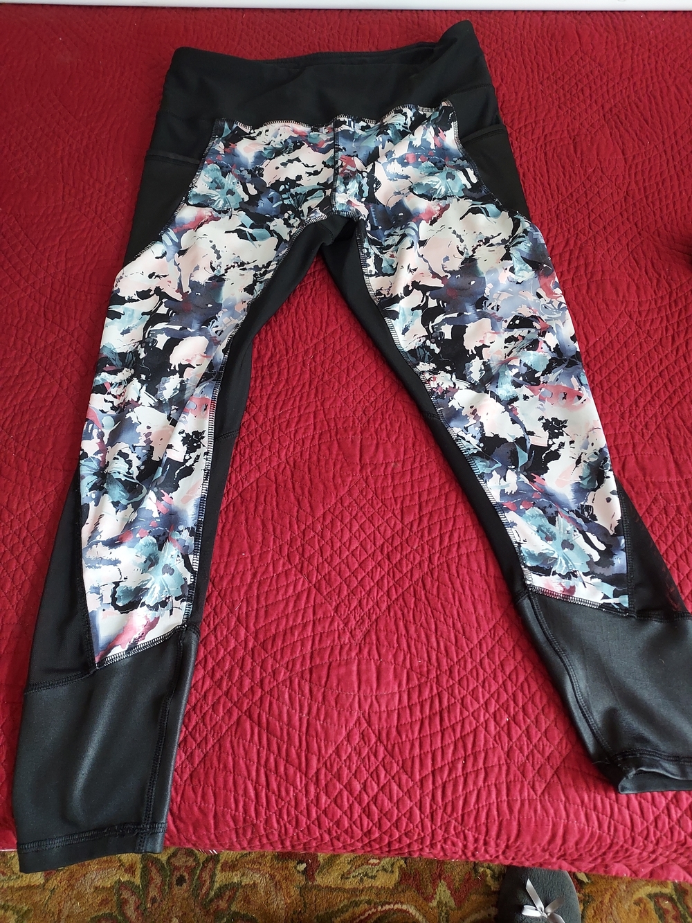 RBX Black Athletic Leggings with Subtle White Trim